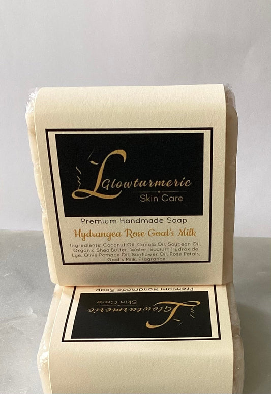 Hydrangea Rose Goat Milk Soap. Glow Turmeric